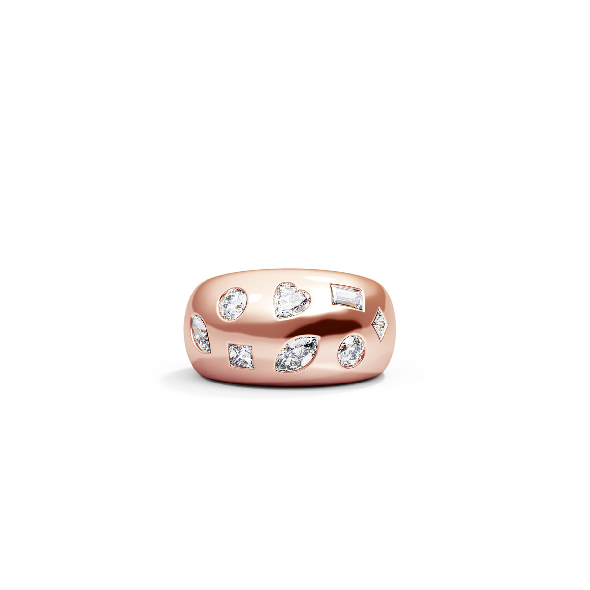 Multi-Shape-Diamond-Dome-Ring-14K-Rose-Gold-Front