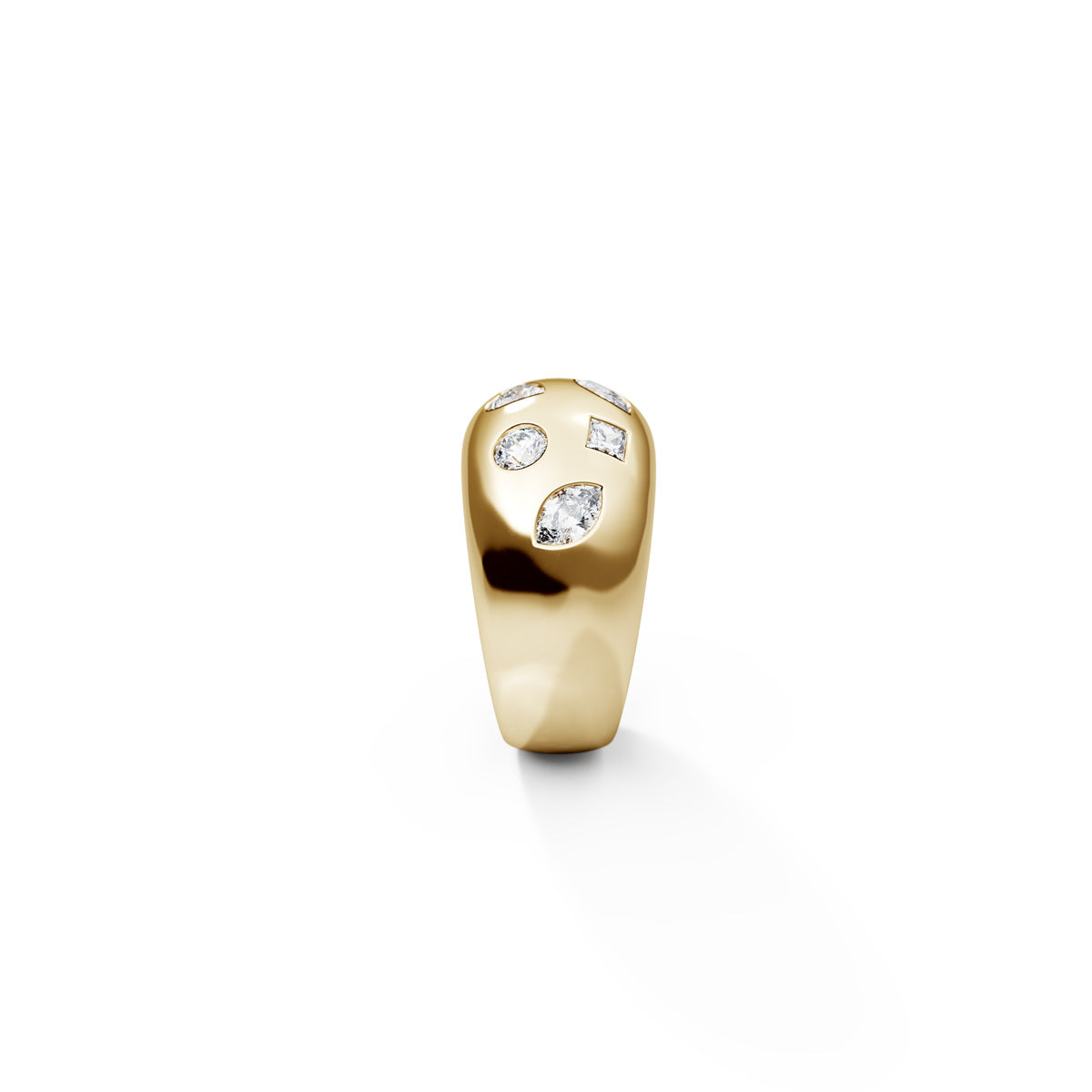Multi-Shape Diamond Dome Ring in 14k Gold