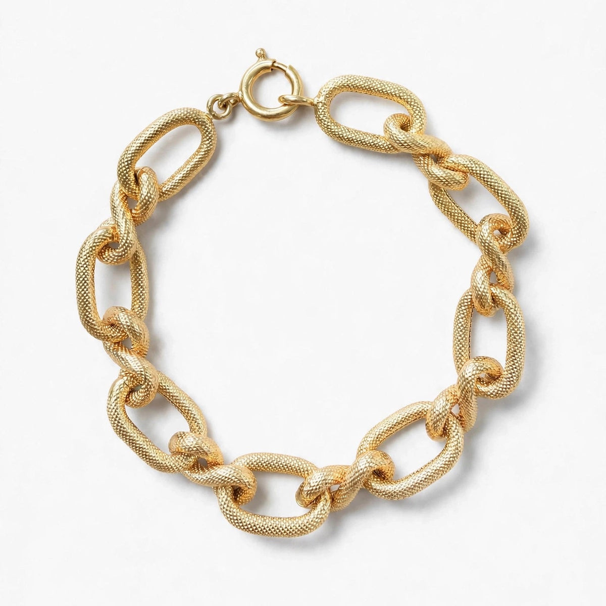 Vintage 18K Yellow Gold Chunky Link Bracelet