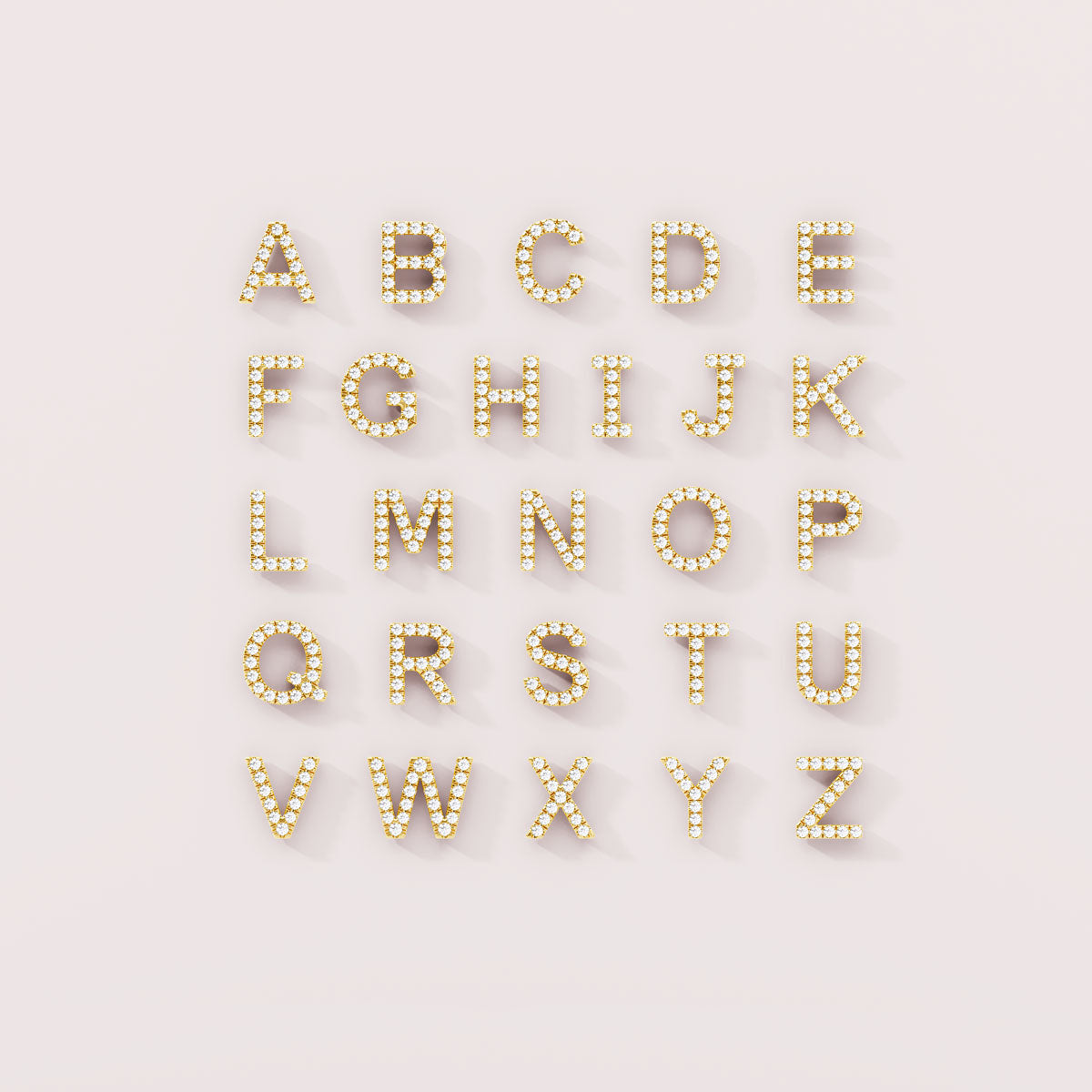 Pavé Diamond 2 Letter Initial Necklace in 14K Gold