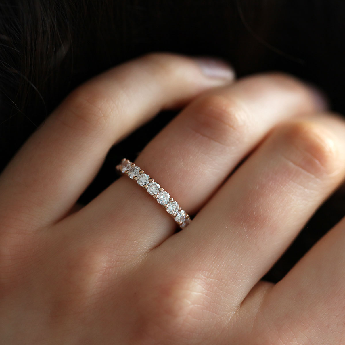 1.8ct Diamond Eternity Band Ring in 18K Rose Gold