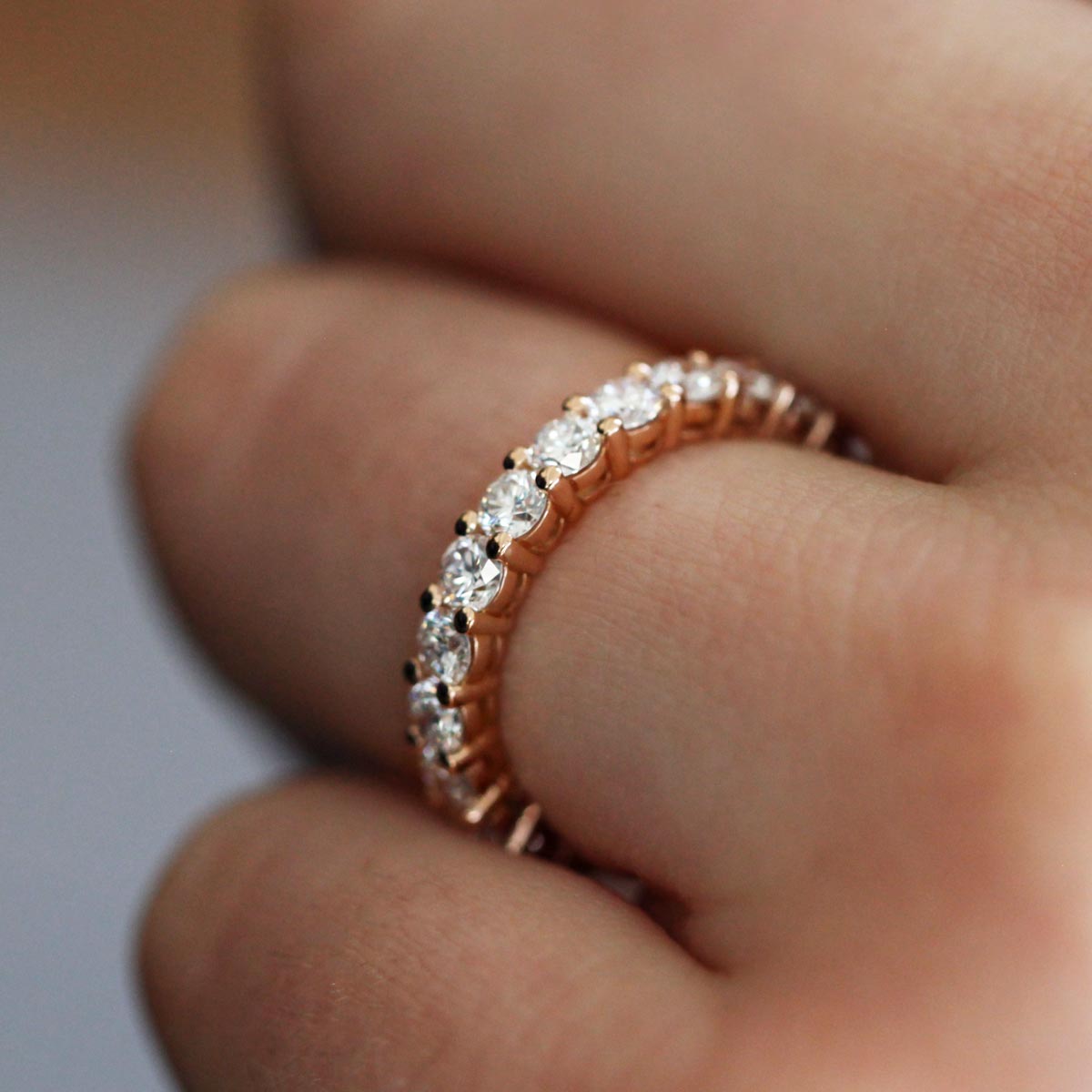 1.8ct Diamond Eternity Band Ring in 18K Rose Gold