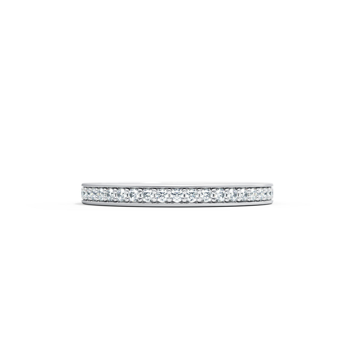 Diamond-Eternity-Wedding-Band-Classic-Ring-14K-18K-White-Gold-Front
