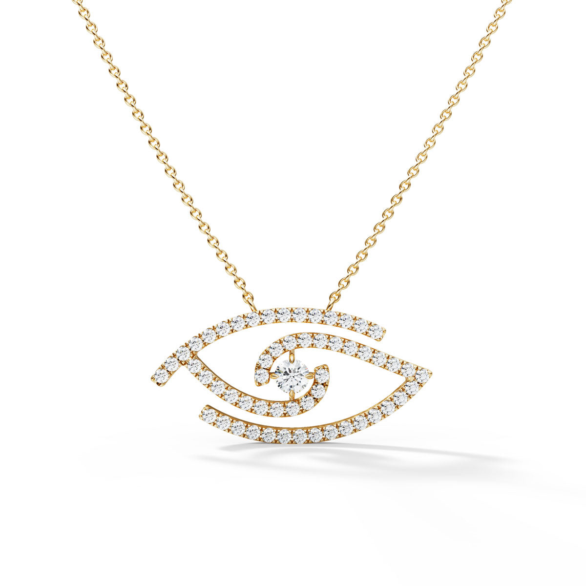 Diamond Eye Necklace in 18K Gold