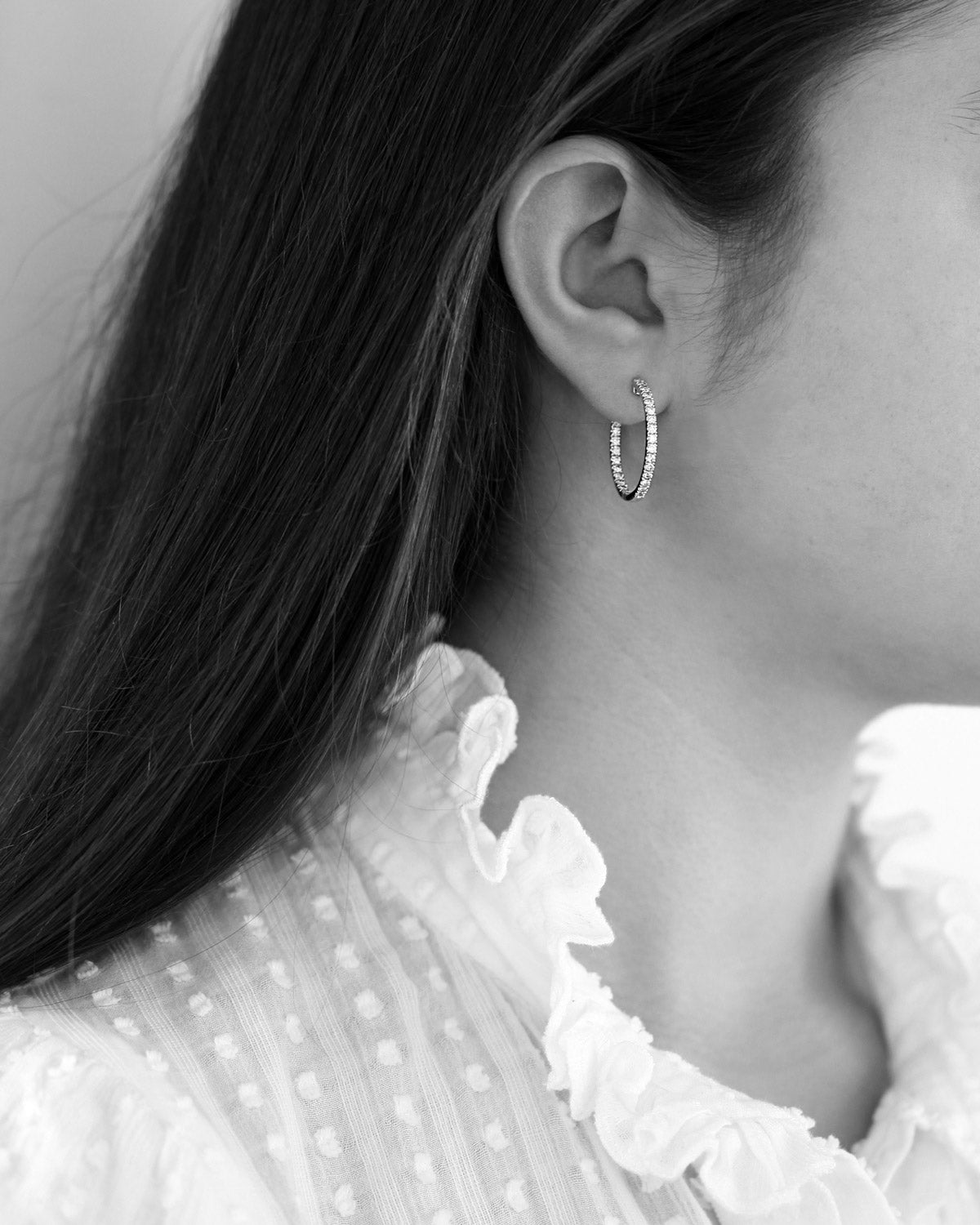 1.10CT Diamond 25mm Inside-Out Infinity Hoop Earrings in 14K Gold