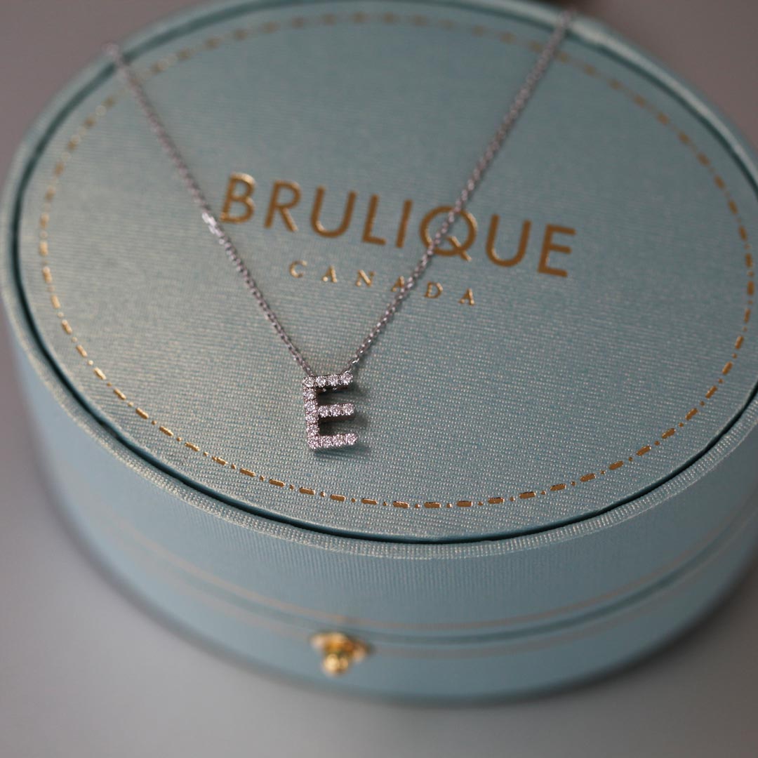 Pavé Diamond Letter Slide Necklace in 14K Gold