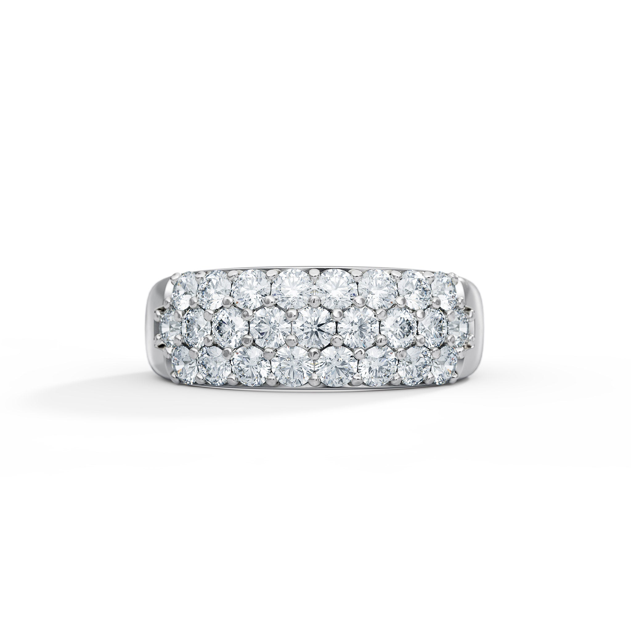 Half  Pavé Diamond Band in 14K White Gold