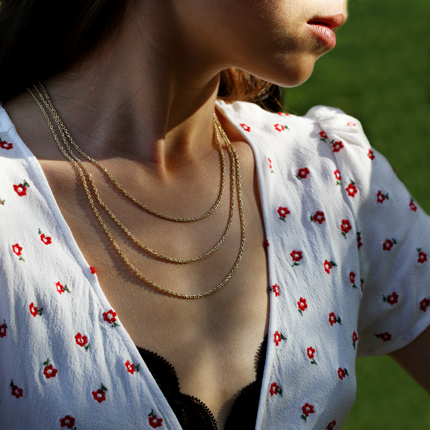 Medium Cable Link Chain Necklace in 14k Yellow Gold