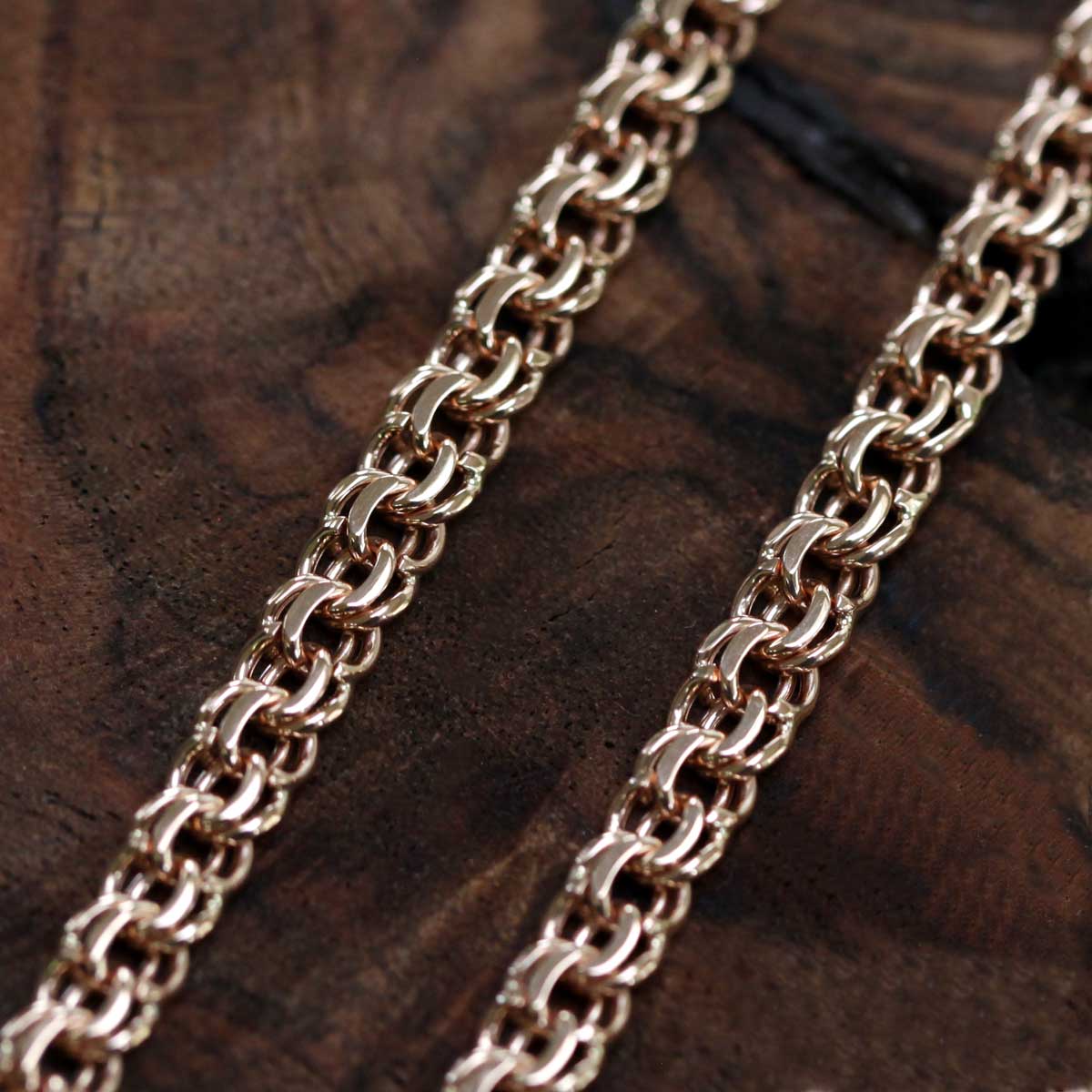 Mens Russian Bismark Solid Handmade Chain in 14K Gold