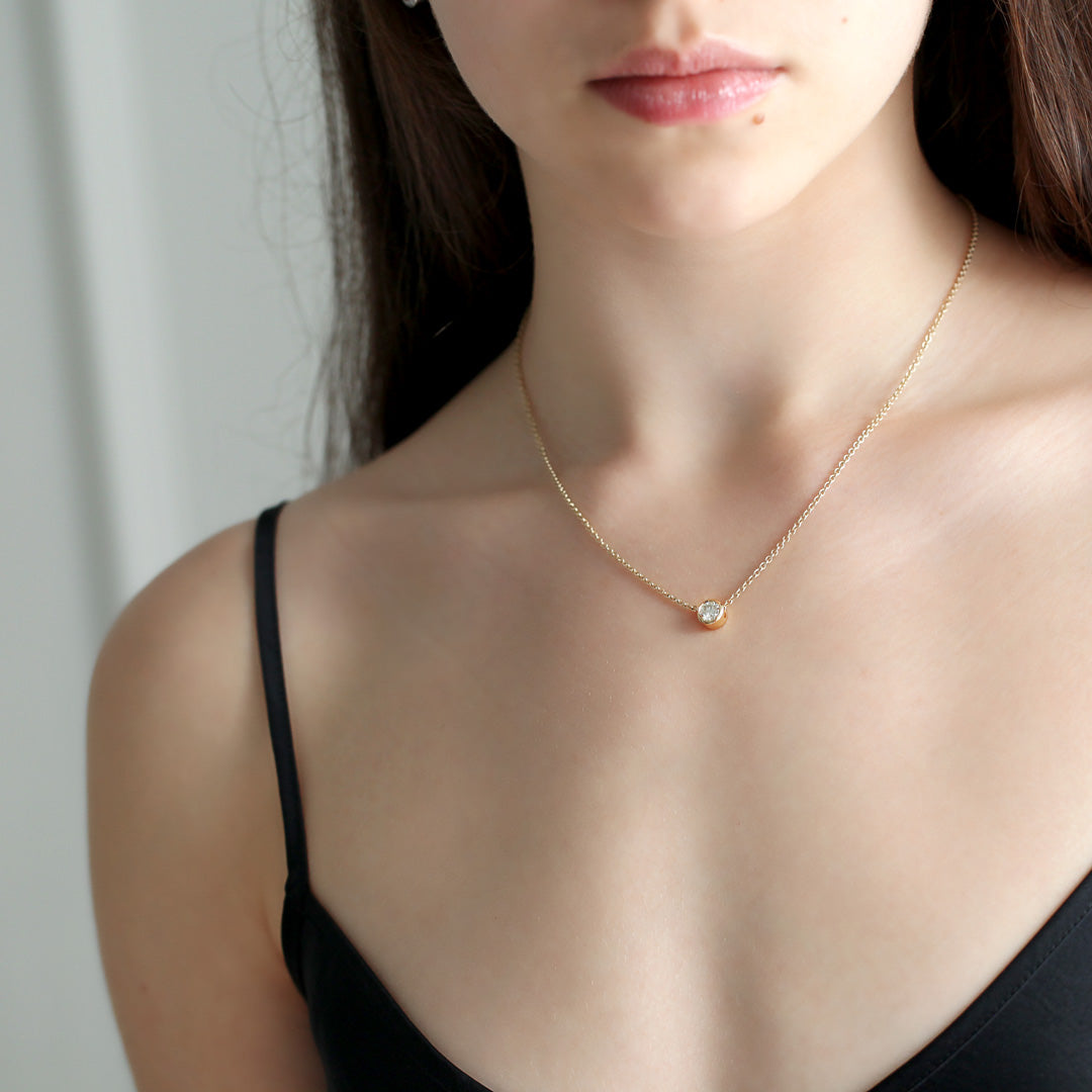 Diamond Slider Pendant Necklace in 14k Gold