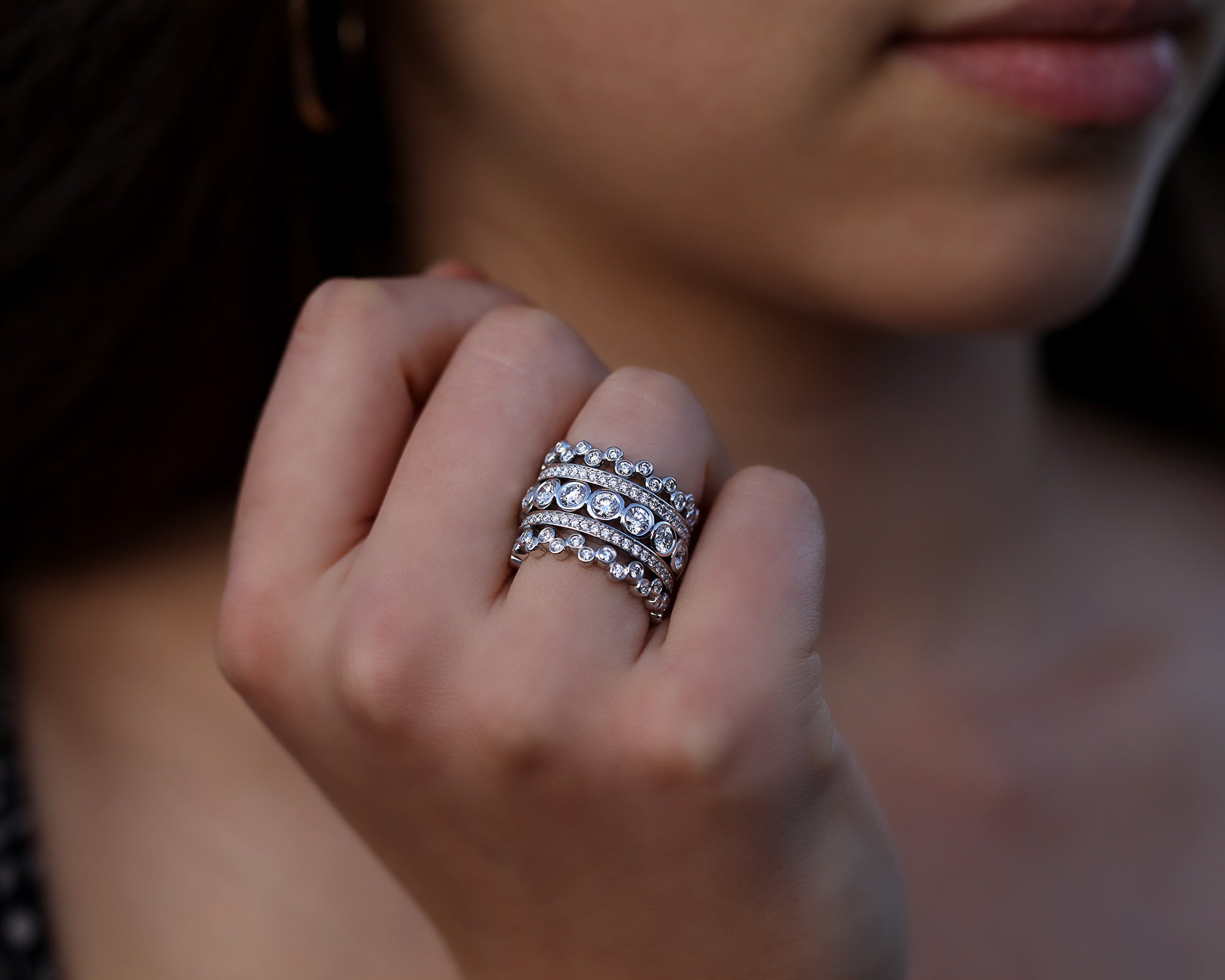Diamond Eternity Band Ring in 18K White Gold