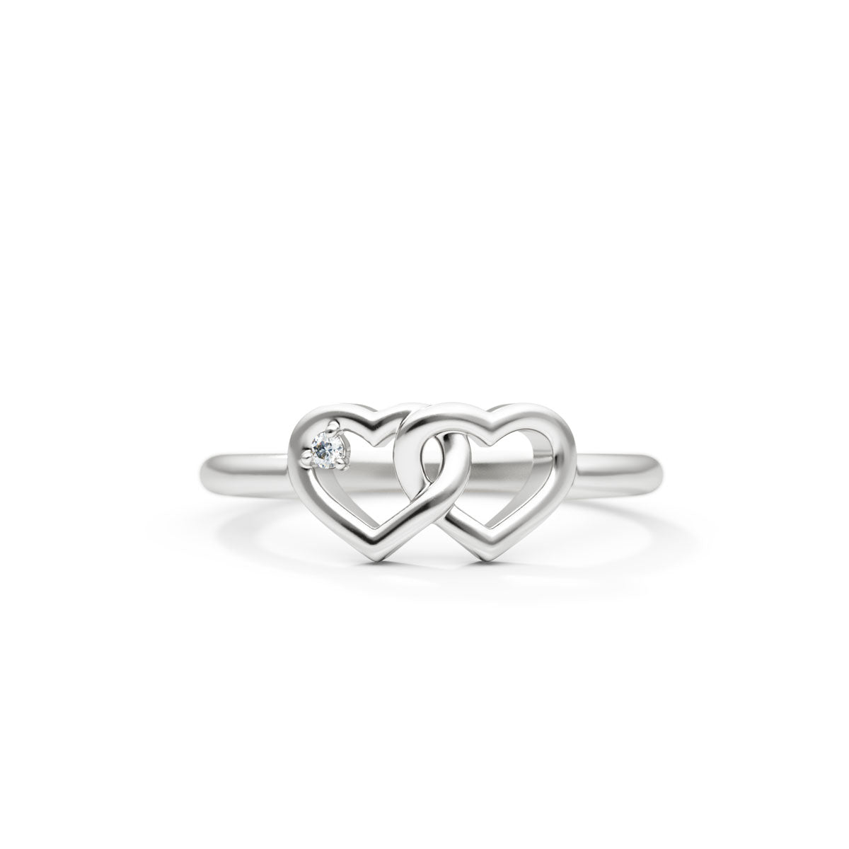 Two-Intertwined-Hearts-Diamond-Ring-14K-White-Gold-Front