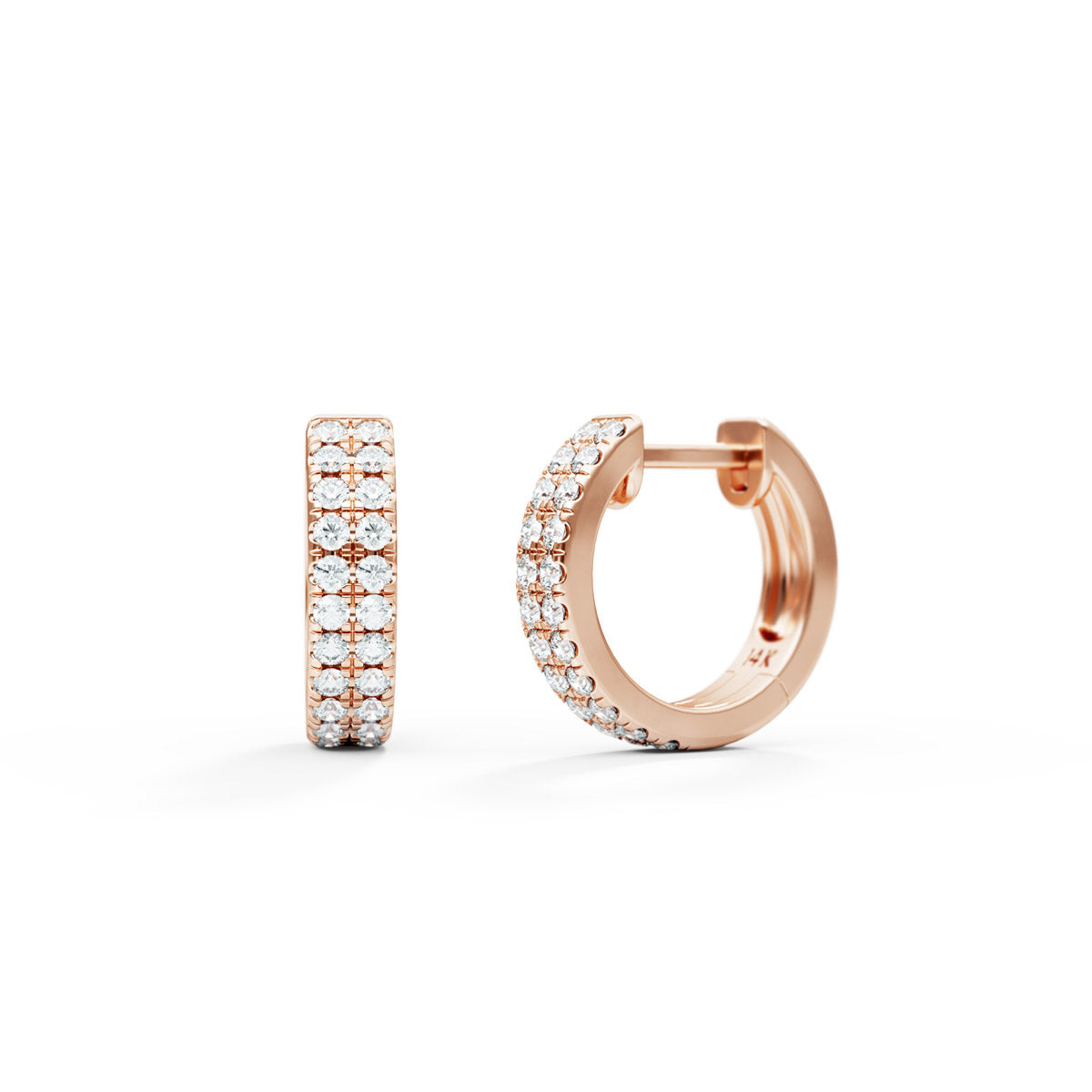 Pave diamond huggie on sale earrings