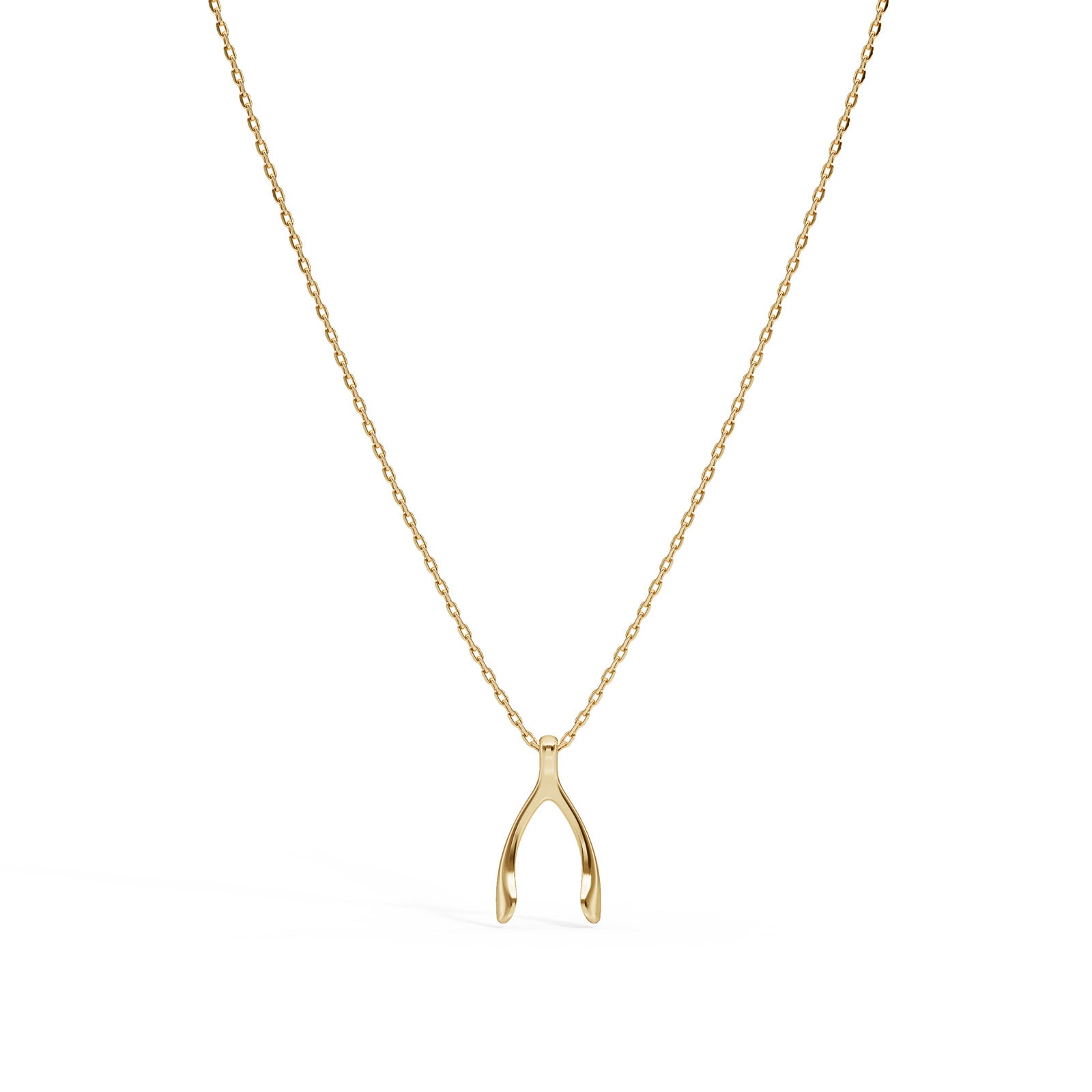 Wishbone Chain Necklace in 14K Yellow Gold