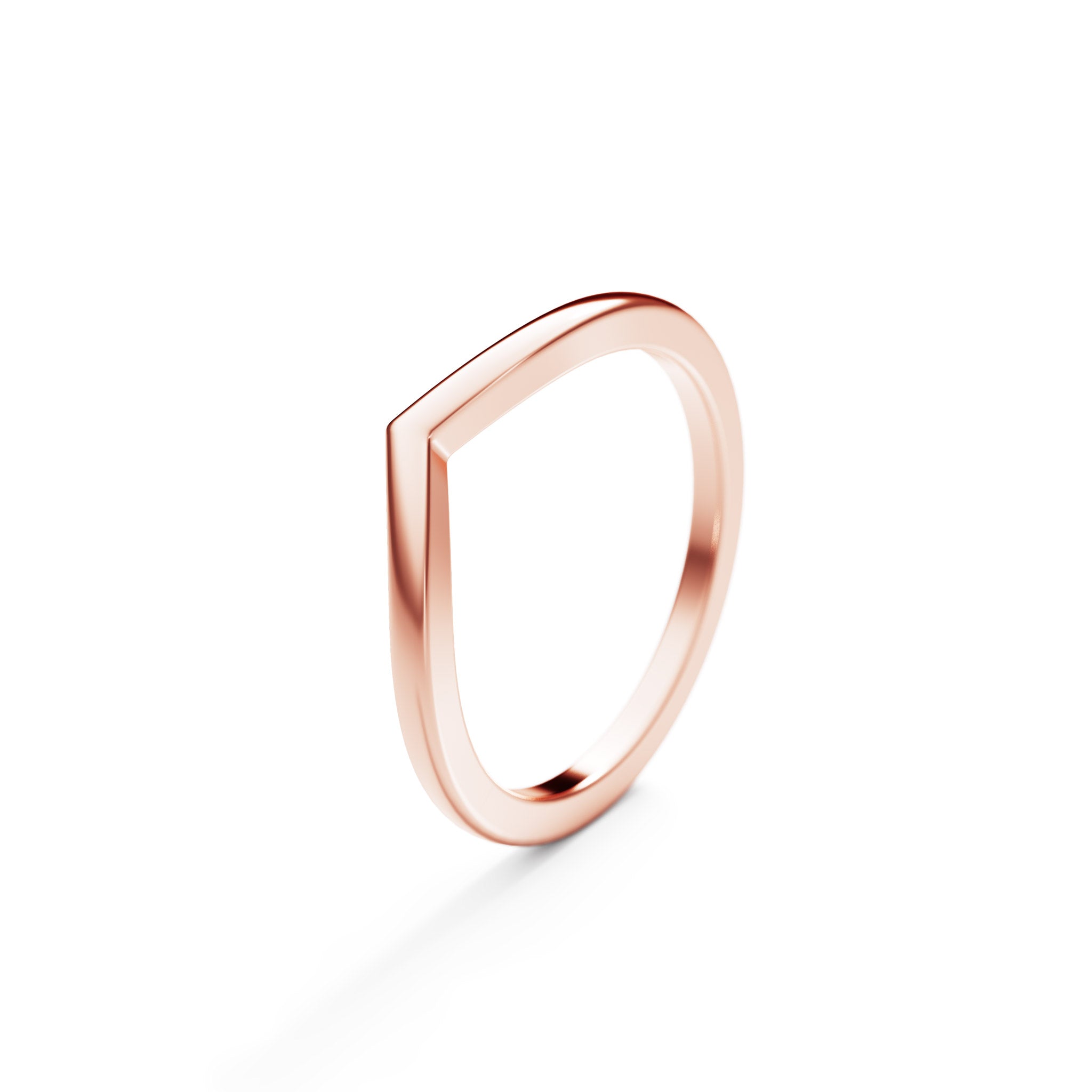 Wishbone V Ring in 14K Gold