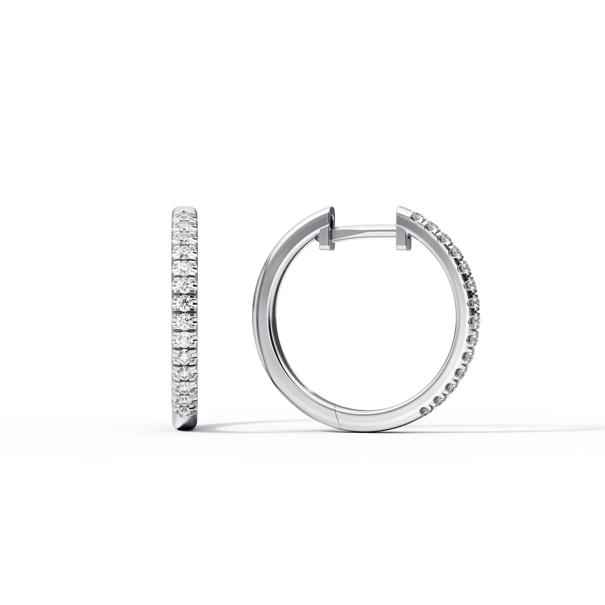 0.20CT Diamond Huggie Hoop Earrings in 14K Gold