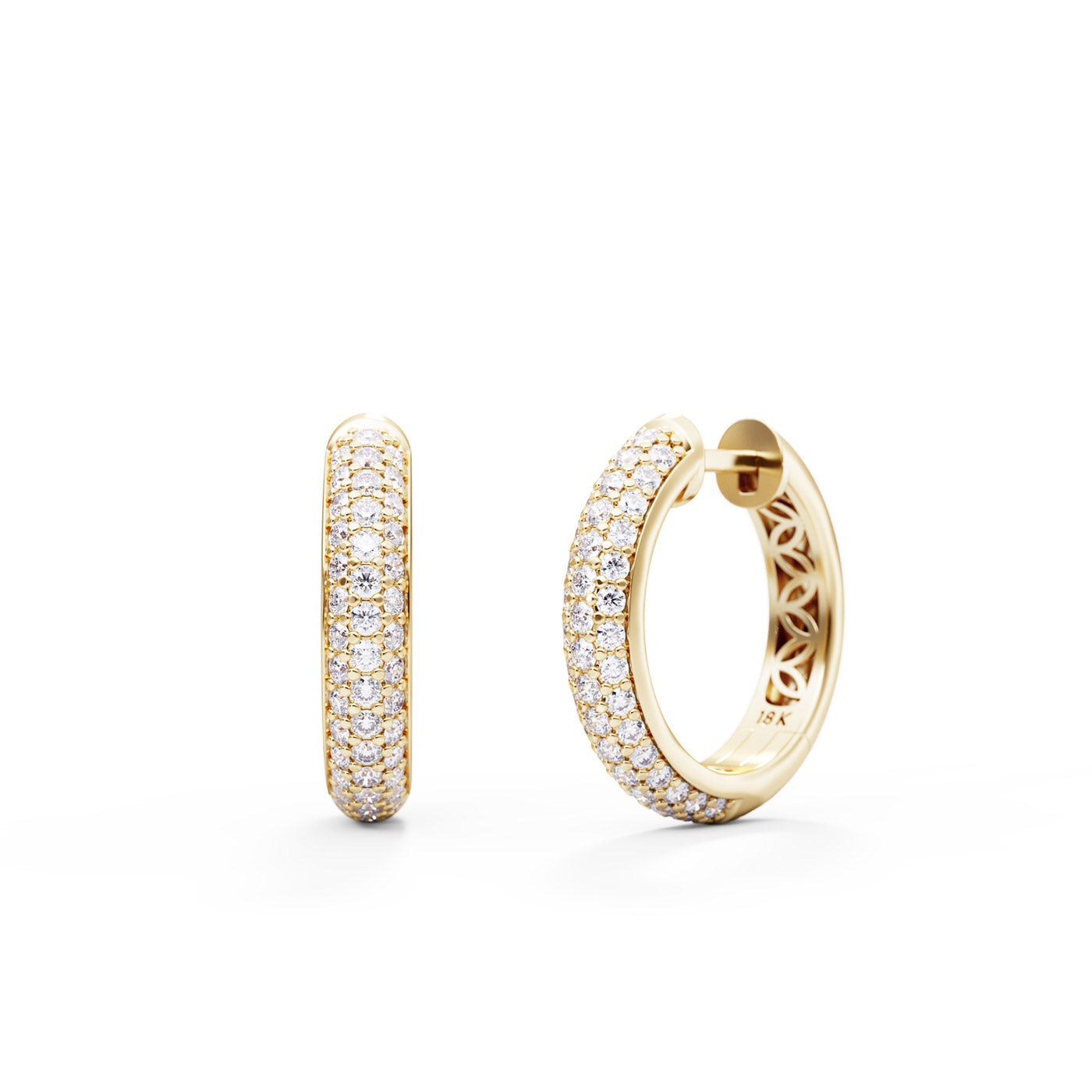 Diamond pave on sale huggie earrings