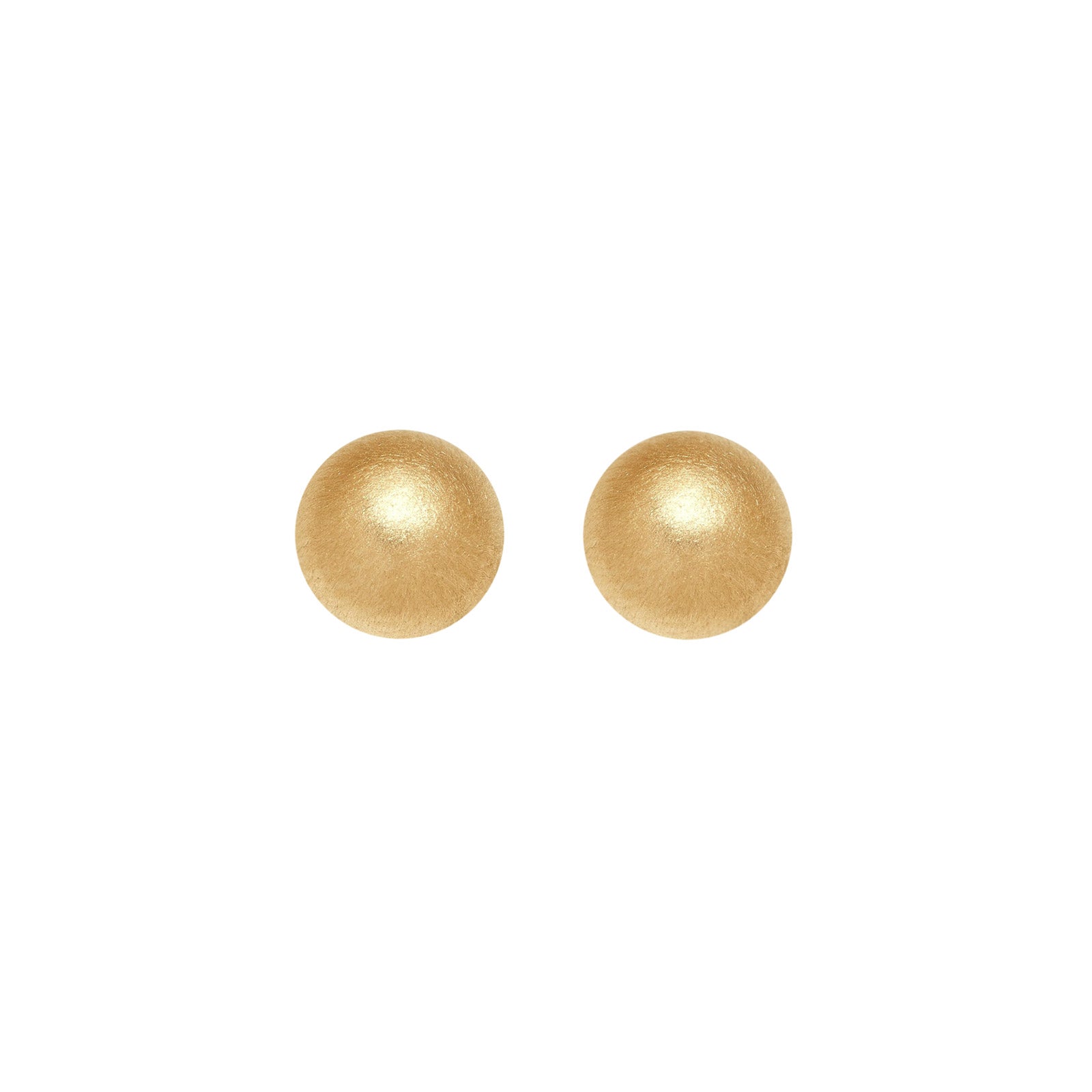 Satin Ball Stud Earrings in 14K Yellow Gold 5mm
