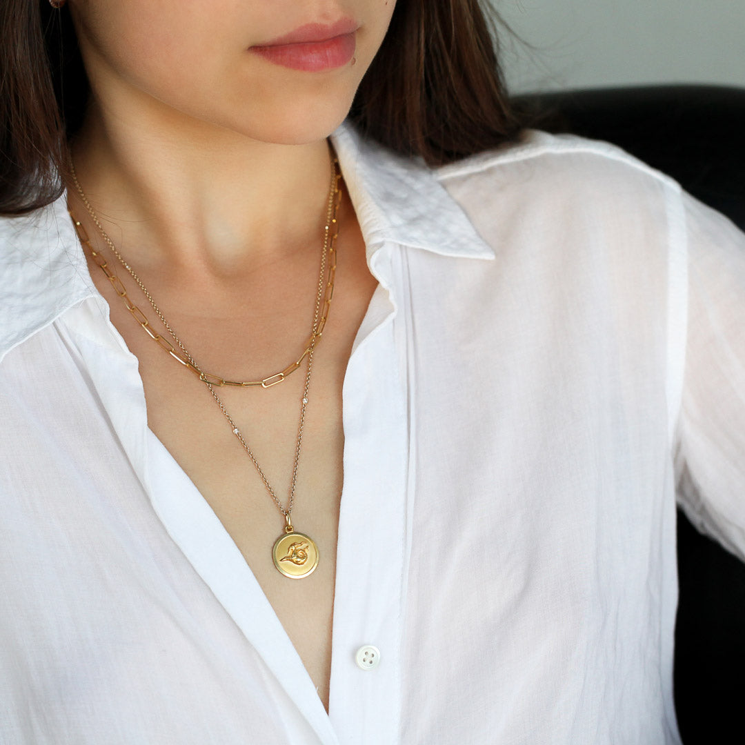 Paper Clip Chain Necklace in 10K Yellow Gold