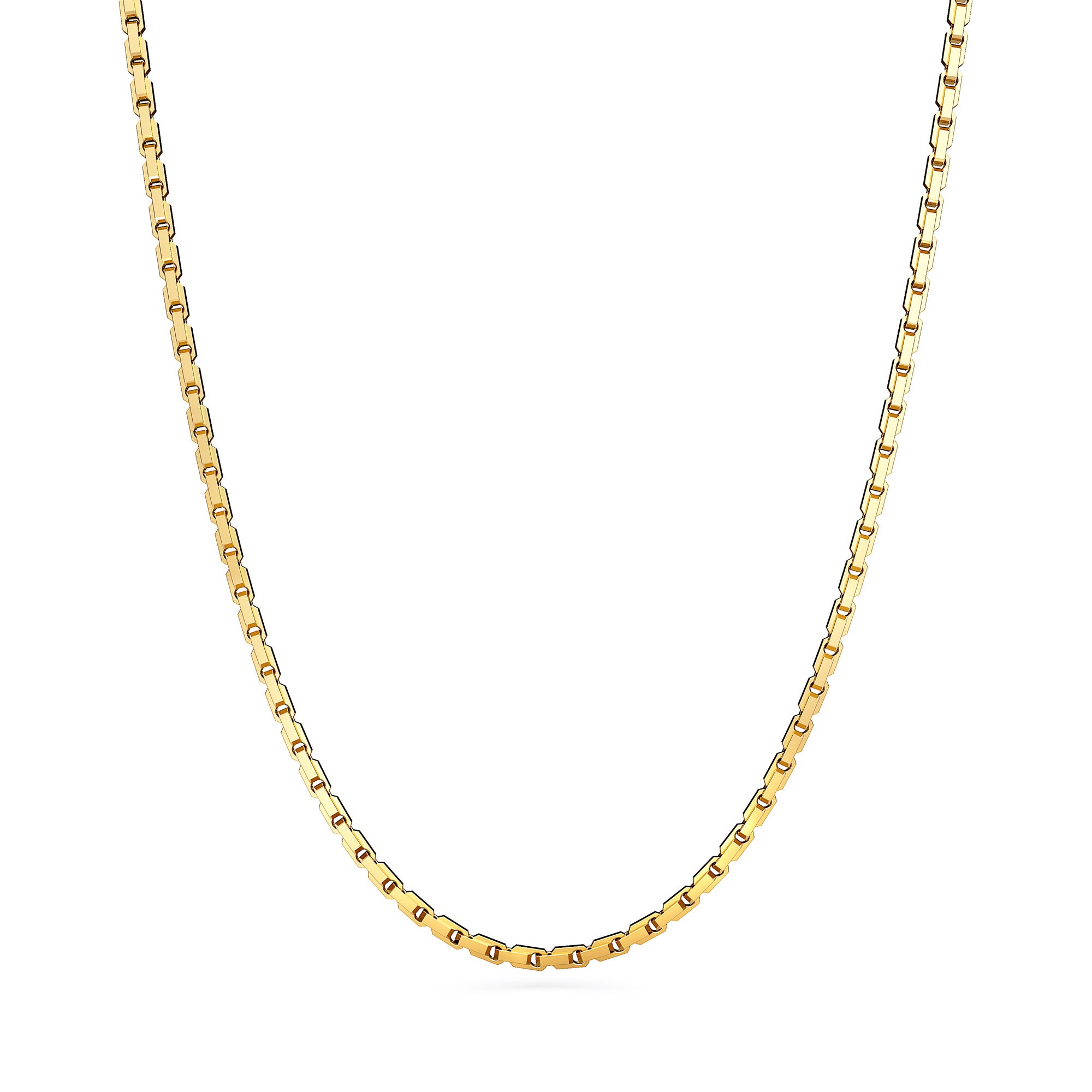 Rectangle 4mm Link Chain in 14k Gold