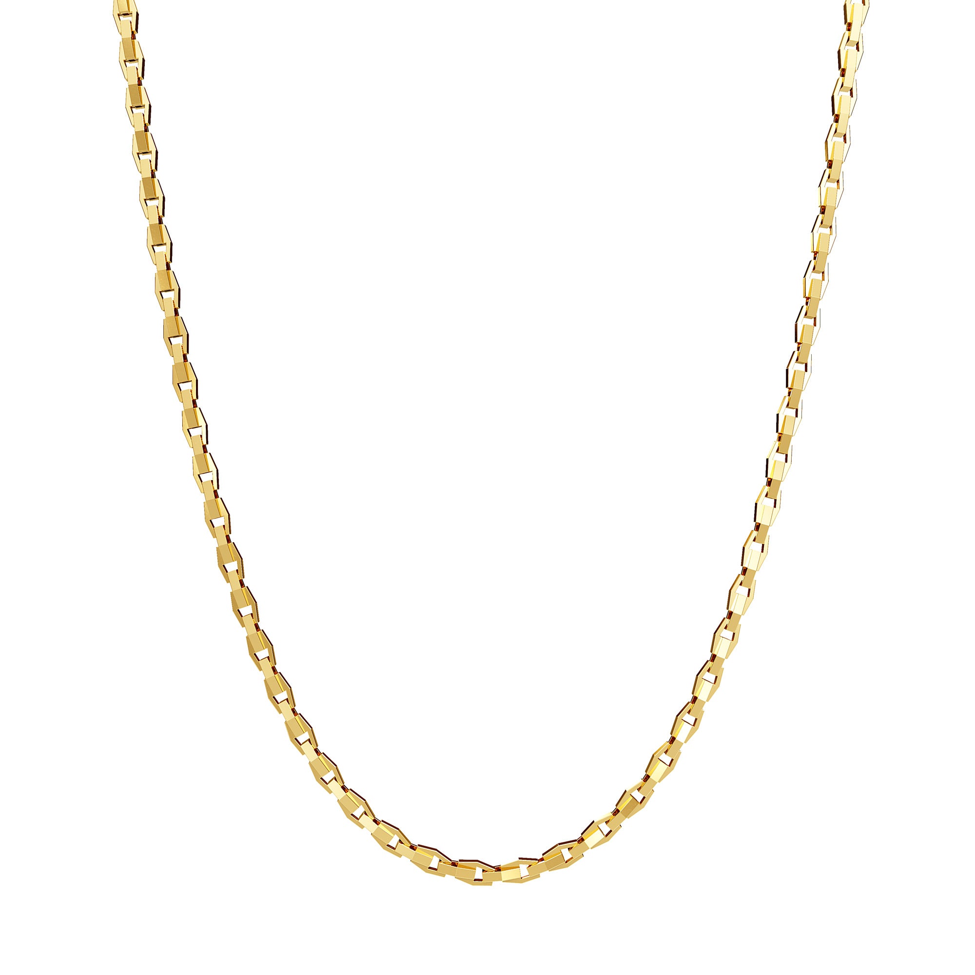 Geometric 5mm Link Chain in 10k Yellow Gold