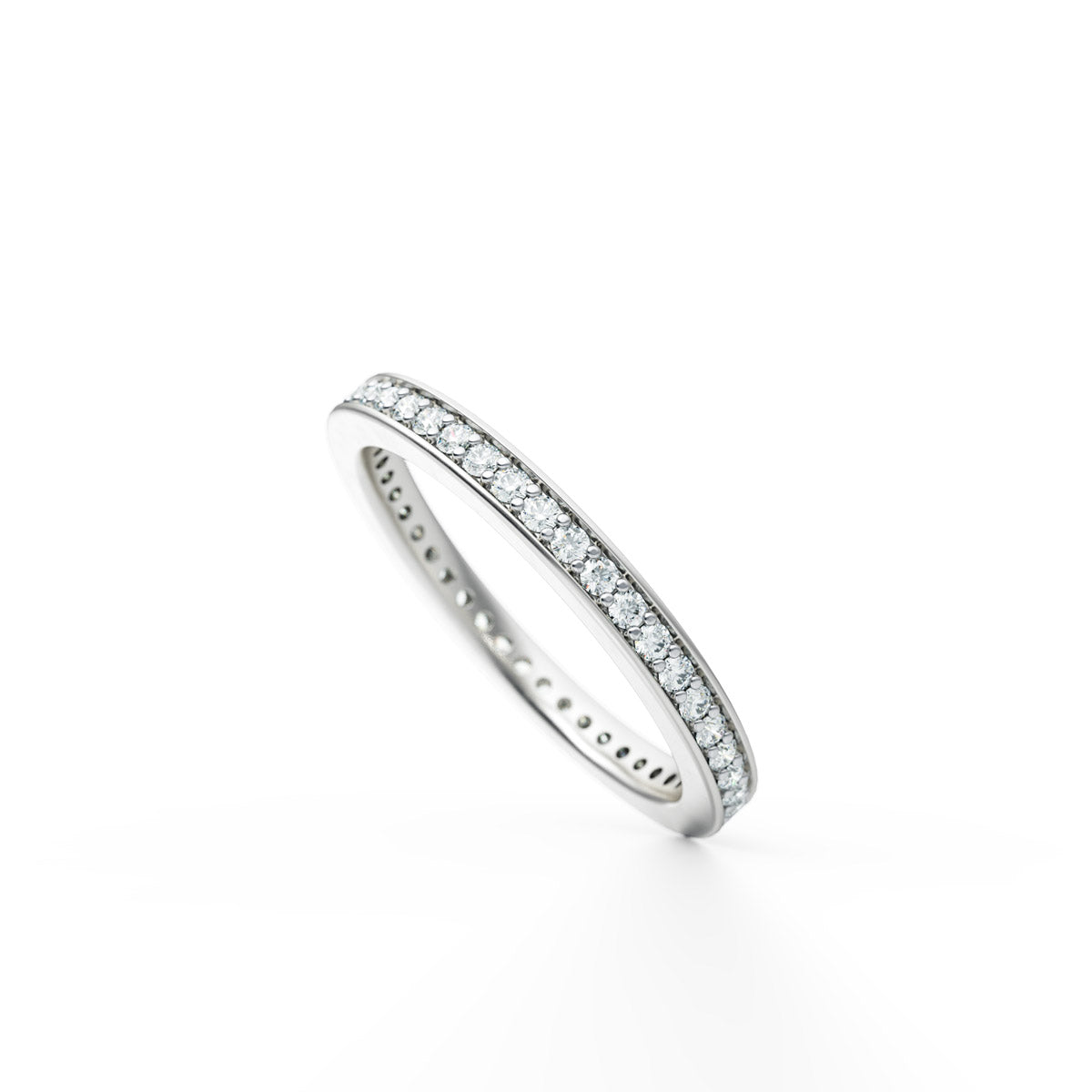 Diamond-Eternity-Wedding-Band-Classic-Ring-14K-18K-White-Gold