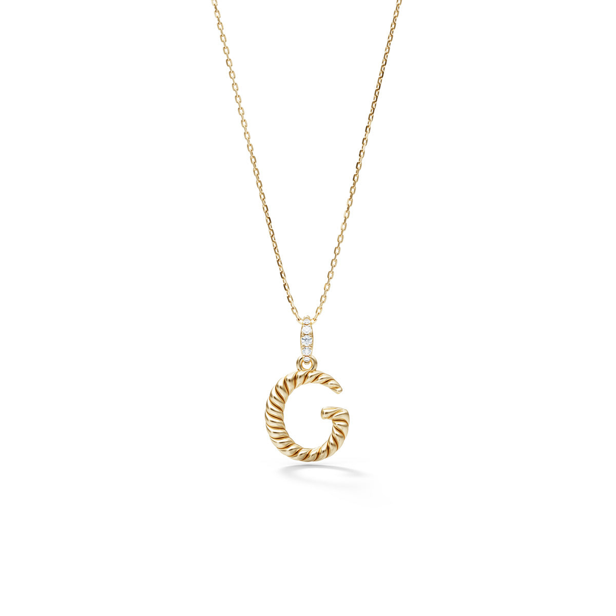 Personalized 5 Letter Necklace in 14k Gold (Double Spacing)