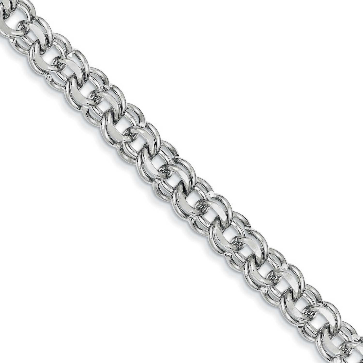 Mens Handmade Russian Bismark 5mm Link Chain Necklace in Platinum