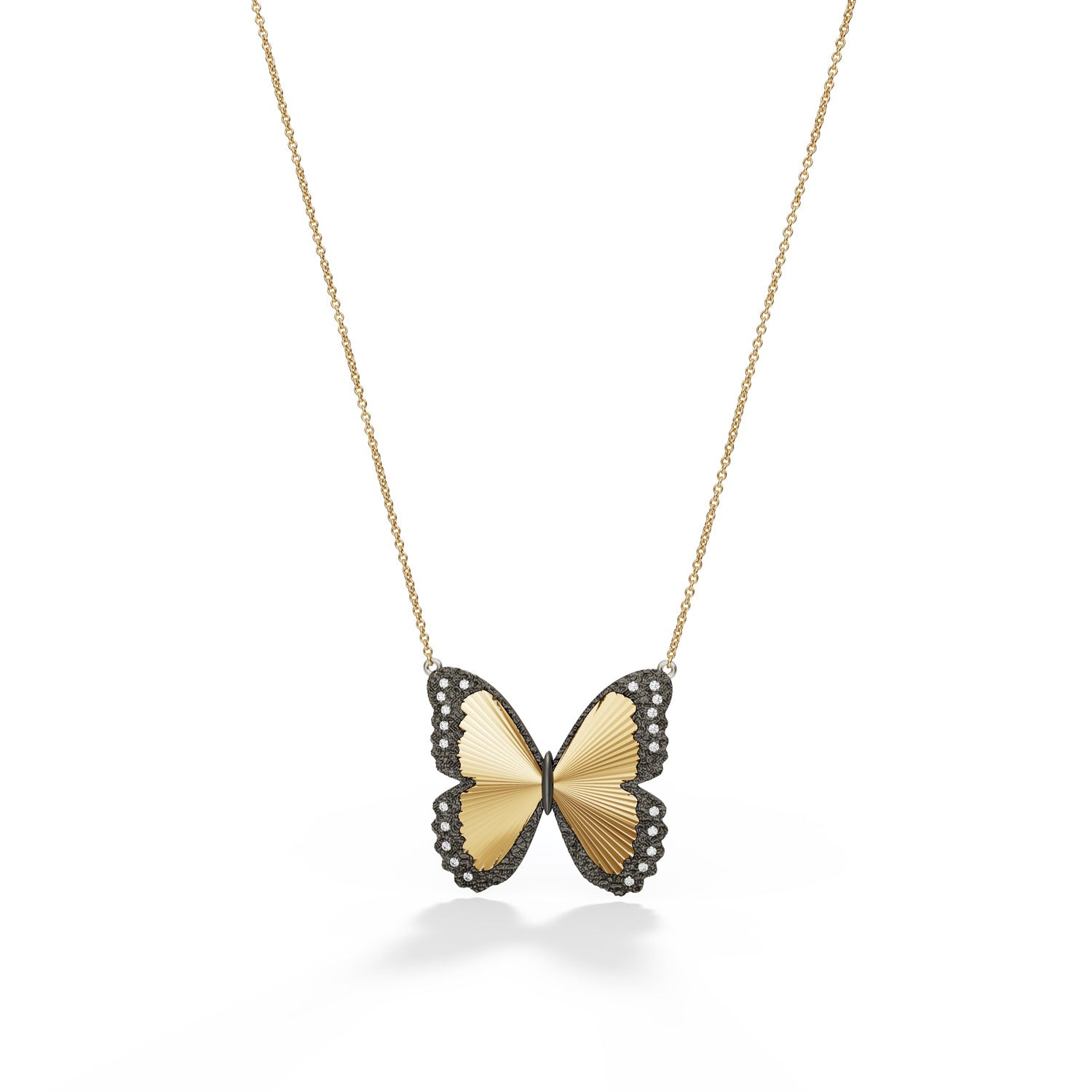 Morpho-Butterfly-Diamond-Necklace-in-14k-gold-black-rhodium