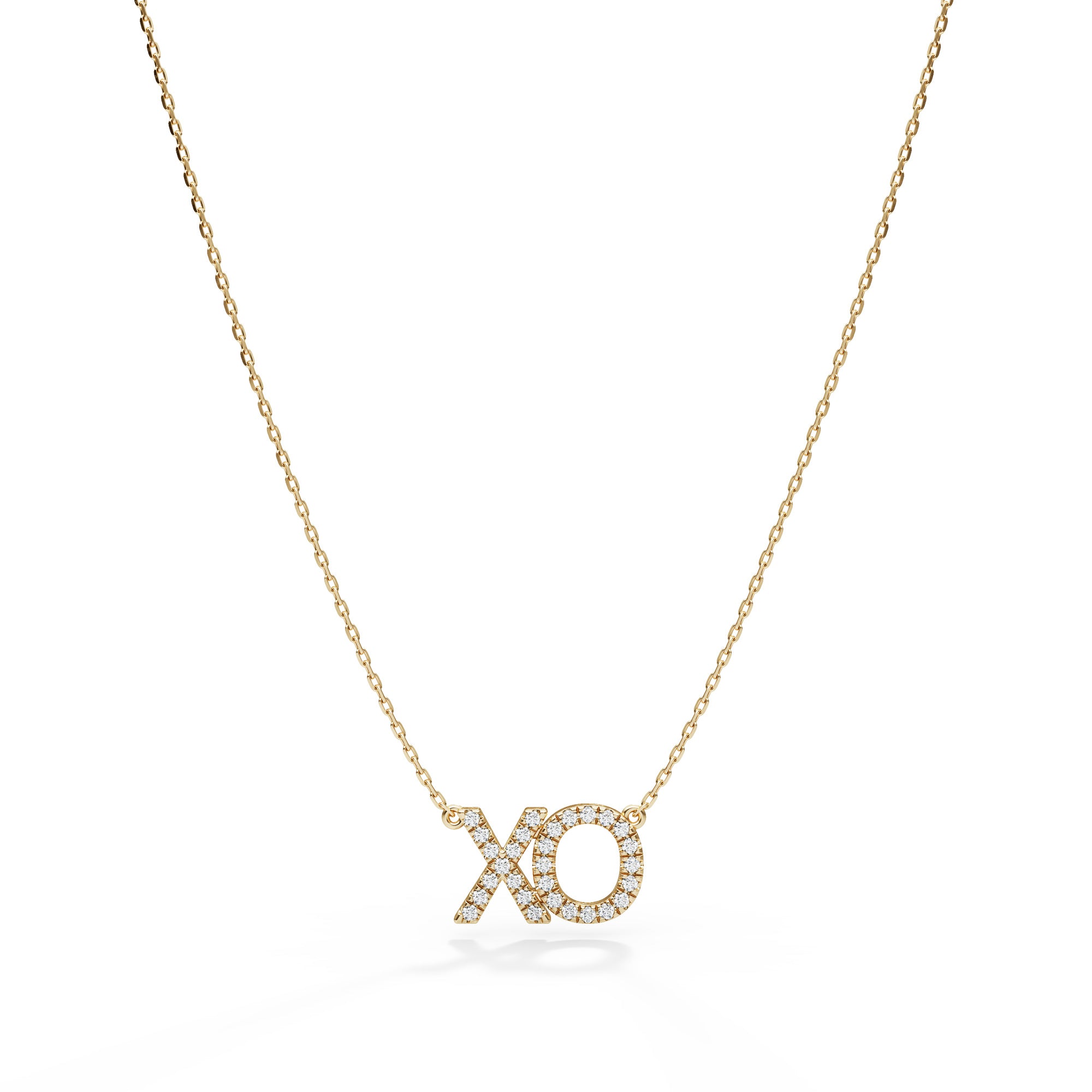 Pavé Diamond 2 Letter Initial Necklace in 14K Gold