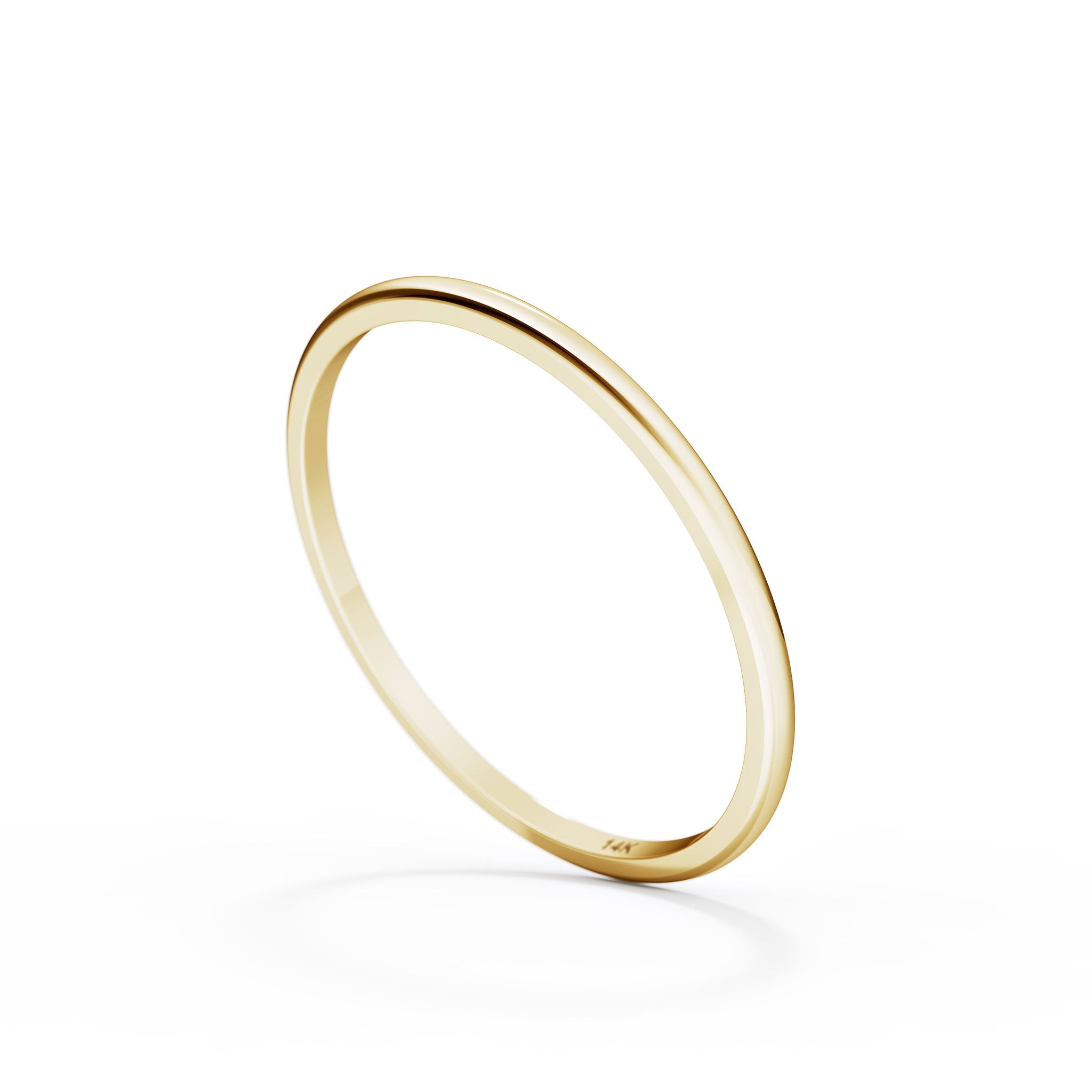 Thin Stacking Band Ring in 14k Gold