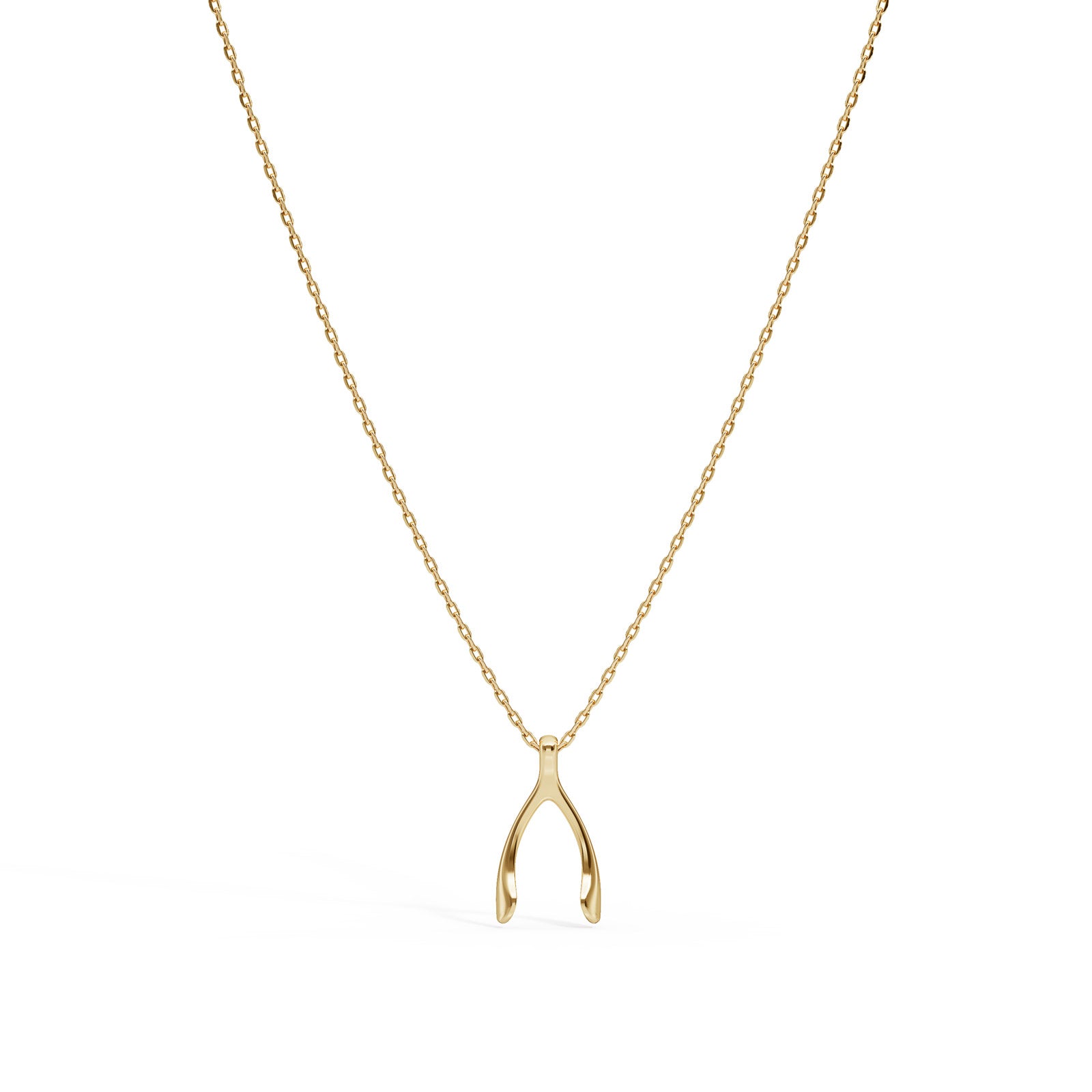 Wishbone Chain Necklace in 14K Yellow Gold