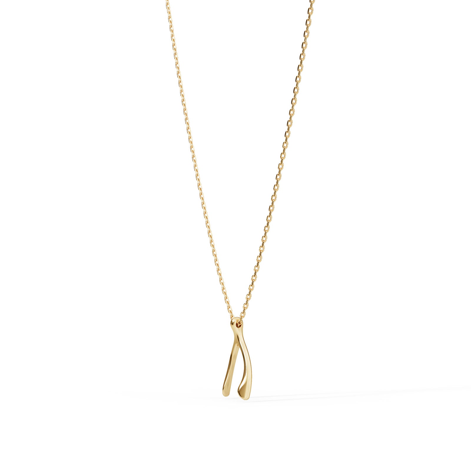 Wishbone Chain Necklace in 14K Yellow Gold